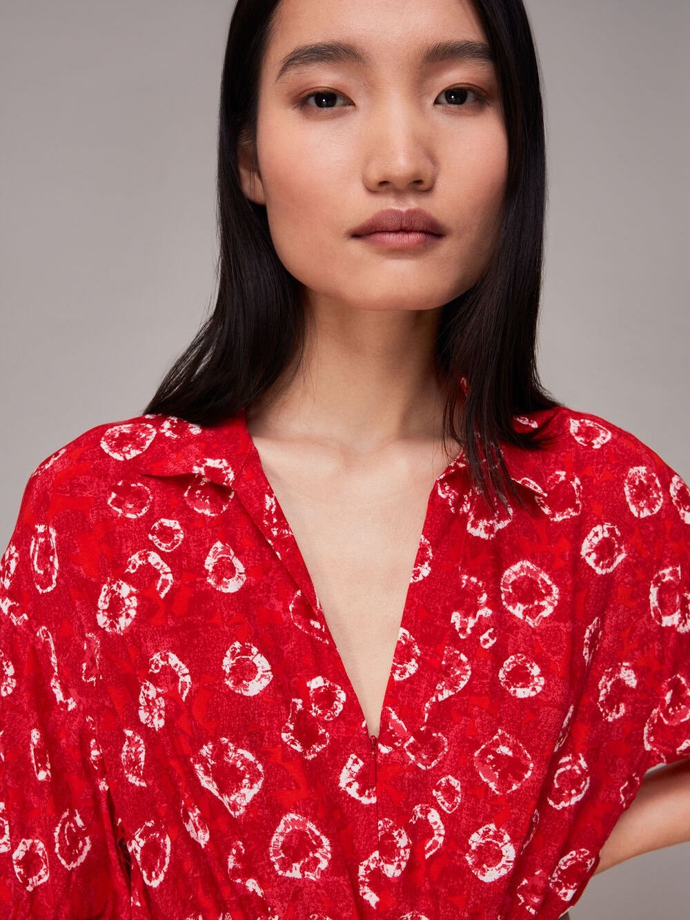 Whistles Hilda Tie Dye Floral Printed Midi Dress - Picture 3 of 11